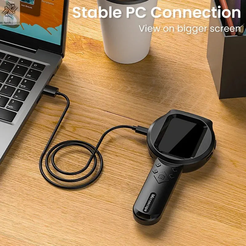 2.8'' IPS Digital Magnifier HD 1080P 100X Portable Microscope Handheld Mignifying Glass for Electronics Repair Check Jewelry Ai-TechWorld 