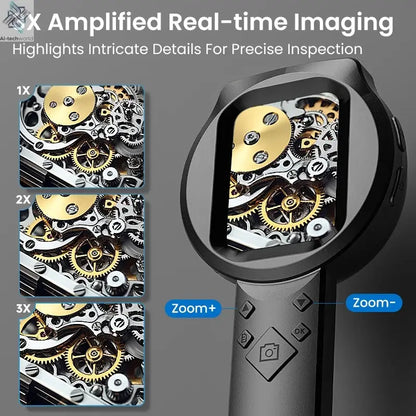 2.8'' IPS Digital Magnifier HD 1080P 100X Portable Microscope Handheld Mignifying Glass for Electronics Repair Check Jewelry Ai-TechWorld 