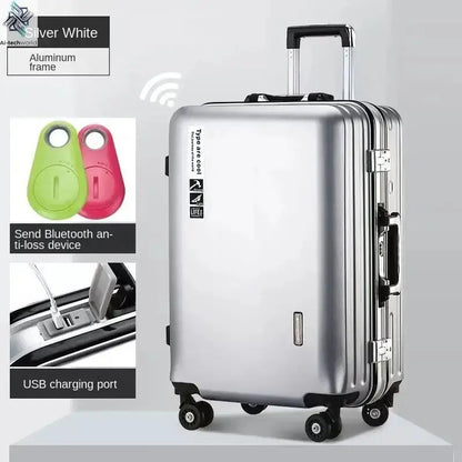 20 22 24 28 Inch Carry-on Suitcase Aluminium frame Rolling Luggage Trip Cabin Trolley Case Travel Bag Password Lock Zipper Ai-TechWorld 