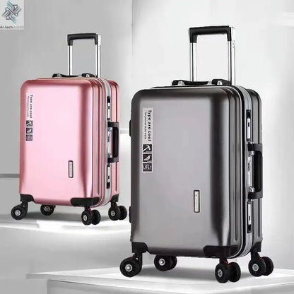 20 22 24 28 Inch Carry-on Suitcase Aluminium frame Rolling Luggage Trip Cabin Trolley Case Travel Bag Password Lock Zipper Ai-TechWorld 