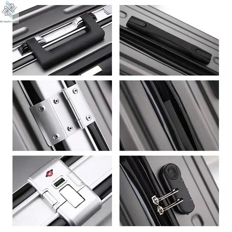 20 22 24 28 Inch Carry-on Suitcase Aluminium frame Rolling Luggage Trip Cabin Trolley Case Travel Bag Password Lock Zipper Ai-TechWorld 
