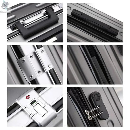 20 22 24 28 Inch Carry-on Suitcase Aluminium frame Rolling Luggage Trip Cabin Trolley Case Travel Bag Password Lock Zipper Ai-TechWorld 