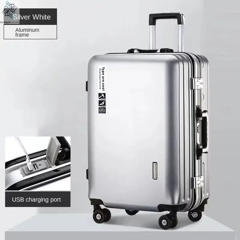 20 22 24 28 Inch Carry-on Suitcase Aluminium frame Rolling Luggage Trip Cabin Trolley Case Travel Bag Password Lock Zipper Ai-TechWorld 