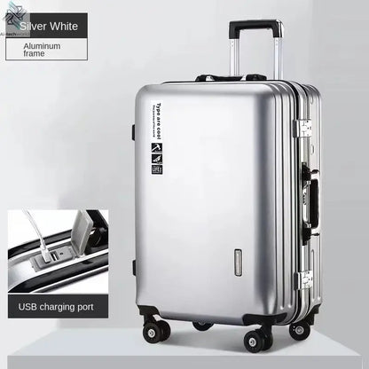 20 22 24 28 Inch Carry-on Suitcase Aluminium frame Rolling Luggage Trip Cabin Trolley Case Travel Bag Password Lock Zipper Ai-TechWorld 