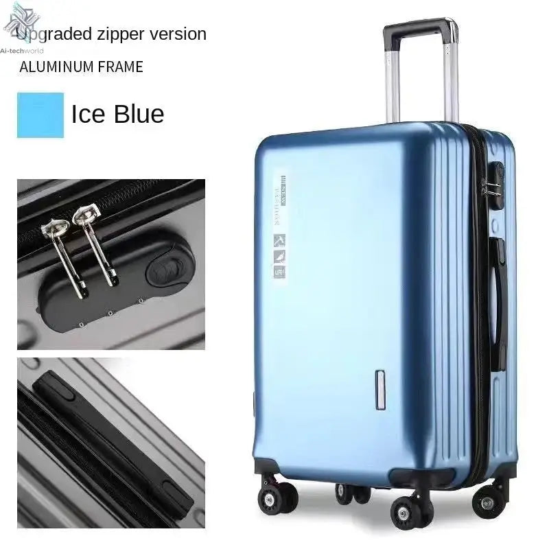 20 22 24 28 Inch Carry-on Suitcase Aluminium frame Rolling Luggage Trip Cabin Trolley Case Travel Bag Password Lock Zipper Ai-TechWorld 
