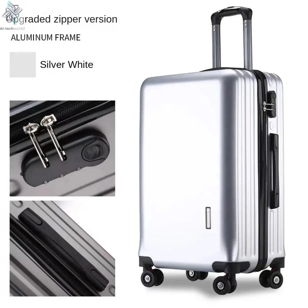 20 22 24 28 Inch Carry-on Suitcase Aluminium frame Rolling Luggage Trip Cabin Trolley Case Travel Bag Password Lock Zipper Ai-TechWorld 