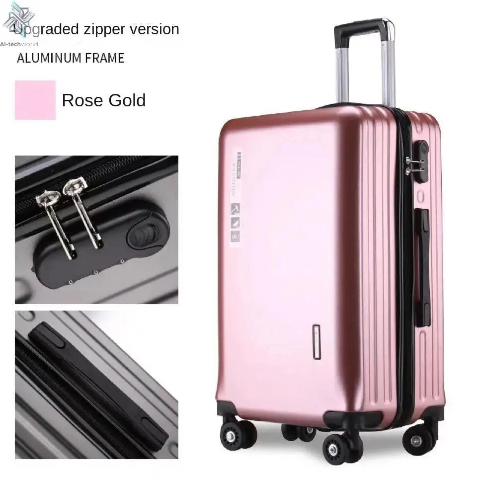 20 22 24 28 Inch Carry-on Suitcase Aluminium frame Rolling Luggage Trip Cabin Trolley Case Travel Bag Password Lock Zipper Ai-TechWorld 