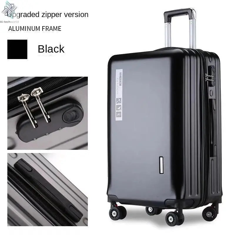 20 22 24 28 Inch Carry-on Suitcase Aluminium frame Rolling Luggage Trip Cabin Trolley Case Travel Bag Password Lock Zipper Ai-TechWorld 