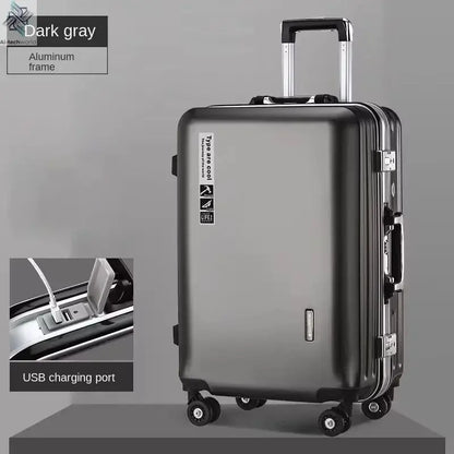 20 22 24 28 Inch Carry-on Suitcase Aluminium frame Rolling Luggage Trip Cabin Trolley Case Travel Bag Password Lock Zipper Ai-TechWorld 
