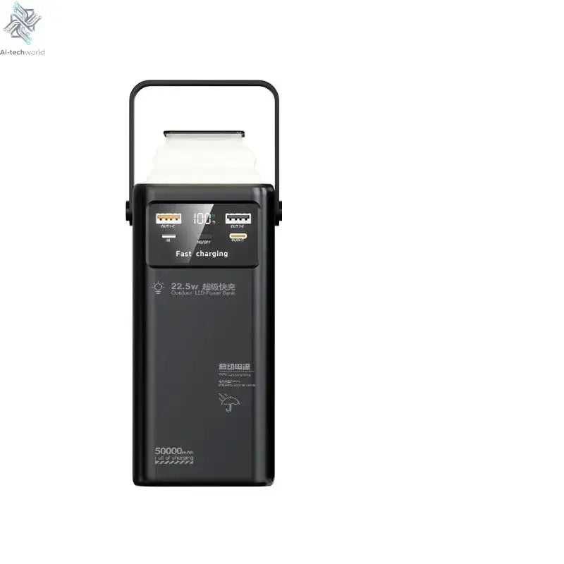 200000mAh Portable Power Station with 120W Super Fast Charging Camping Light Built-in 4 Cables Emergency Power Bank for Outdoor Ai-TechWorld 