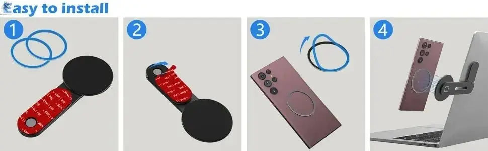 2024 Magnetic Laptop Phone Holder Computer Monitor Side Cell Phone Slim& Foldable For iPhone 14 13 12 Series Case and All Phone - Ai - TechWorld