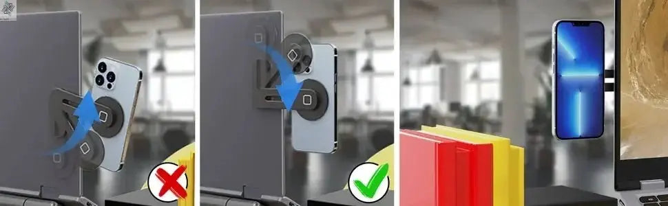 2024 Magnetic Laptop Phone Holder Computer Monitor Side Cell Phone Slim& Foldable For iPhone 14 13 12 Series Case and All Phone - Ai - TechWorld