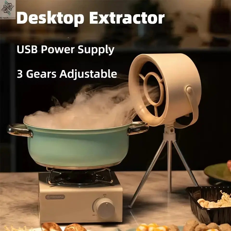 2024 New Portable Exhaust Fan Small Kitchen Hood Extractor Barbecue USB Supply Desktop Range Hoods Mini Suction Cooker Hood - Ai-TechWorld