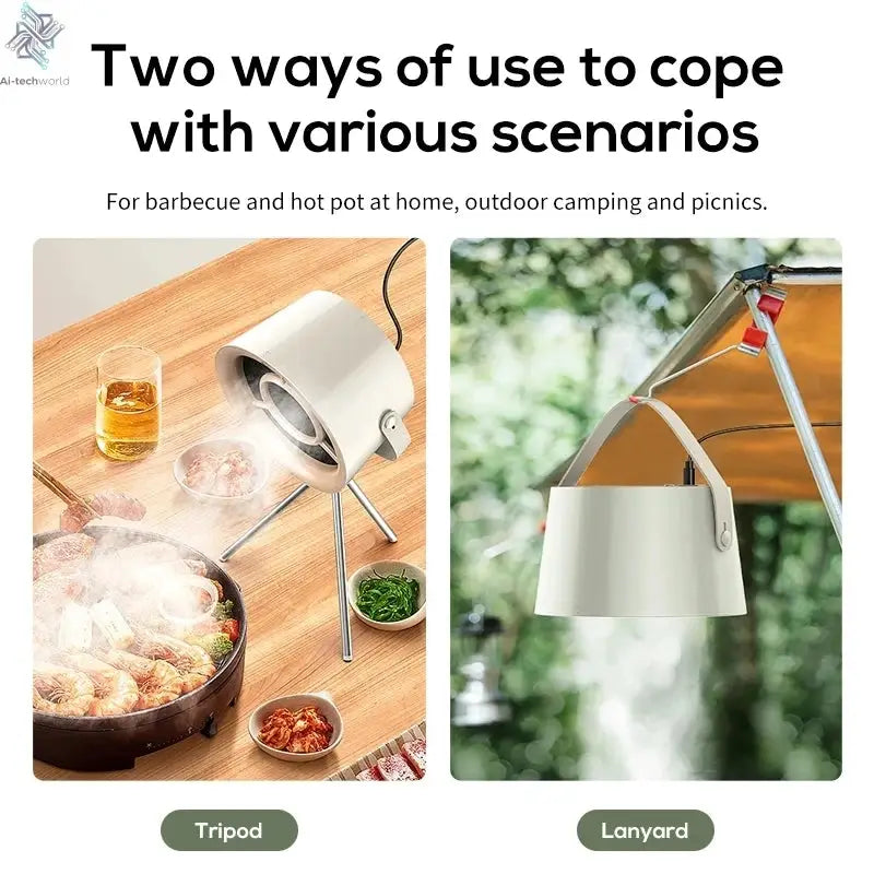 2024 New Portable Exhaust Fan Small Kitchen Hood Extractor Barbecue USB Supply Desktop Range Hoods Mini Suction Cooker Hood - Ai-TechWorld