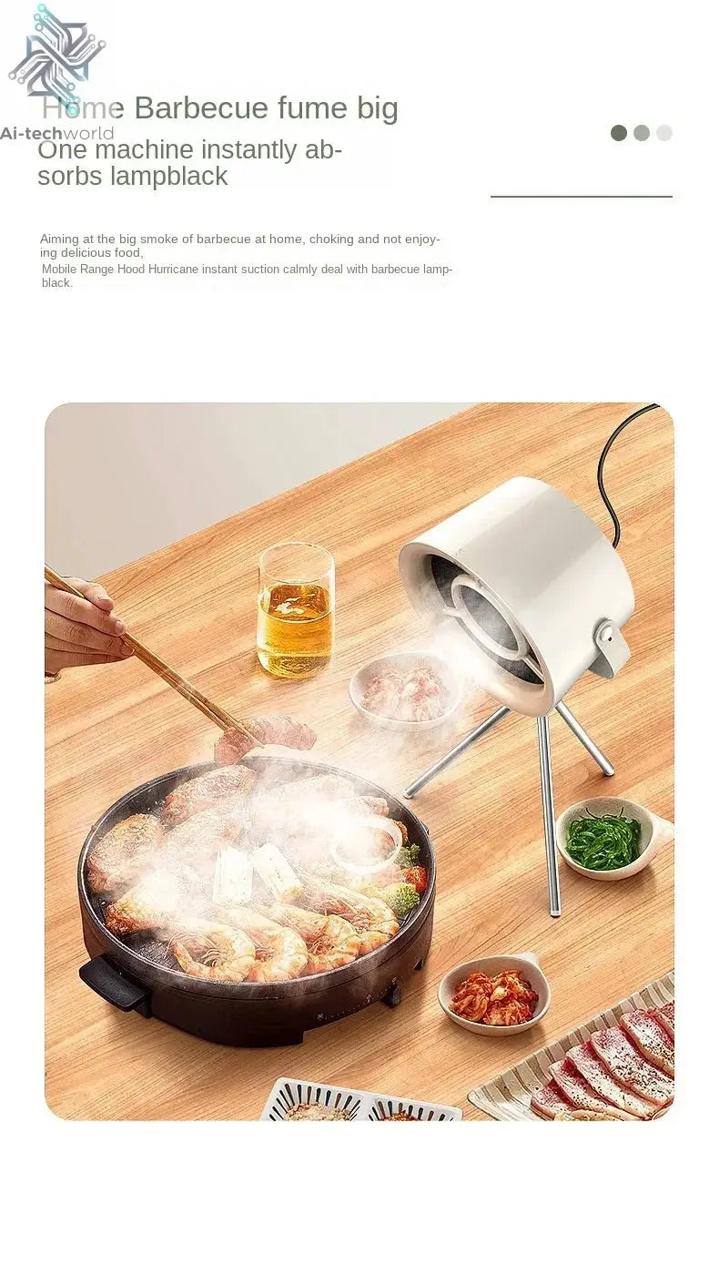 2024 New Portable Exhaust Fan Small Kitchen Hood Extractor Barbecue USB Supply Desktop Range Hoods Mini Suction Cooker Hood - Ai-TechWorld