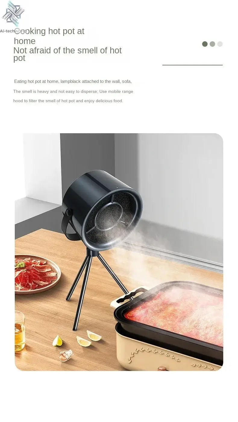 2024 New Portable Exhaust Fan Small Kitchen Hood Extractor Barbecue USB Supply Desktop Range Hoods Mini Suction Cooker Hood - Ai-TechWorld