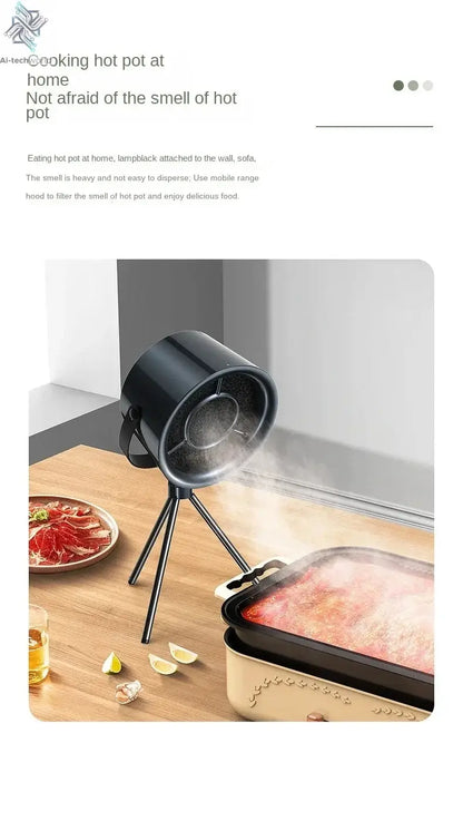 2024 New Portable Exhaust Fan Small Kitchen Hood Extractor Barbecue USB Supply Desktop Range Hoods Mini Suction Cooker Hood - Ai-TechWorld
