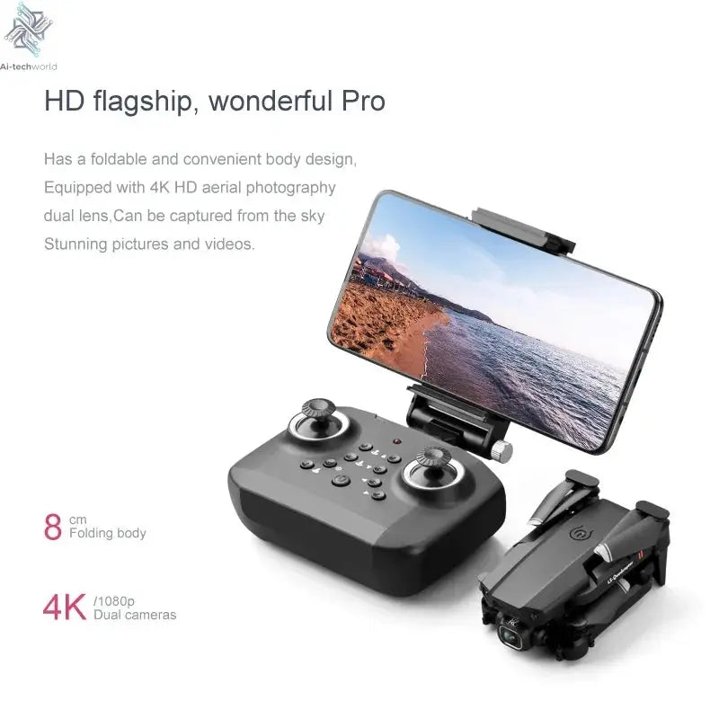 2024 New XT6 Mini Drone 4K 1080P HD Camera WiFi Fpv Air Pressure Altitude Hold Foldable Quadcopter RC Dron Kid Toy Boys GIfts Ai-TechWorld 