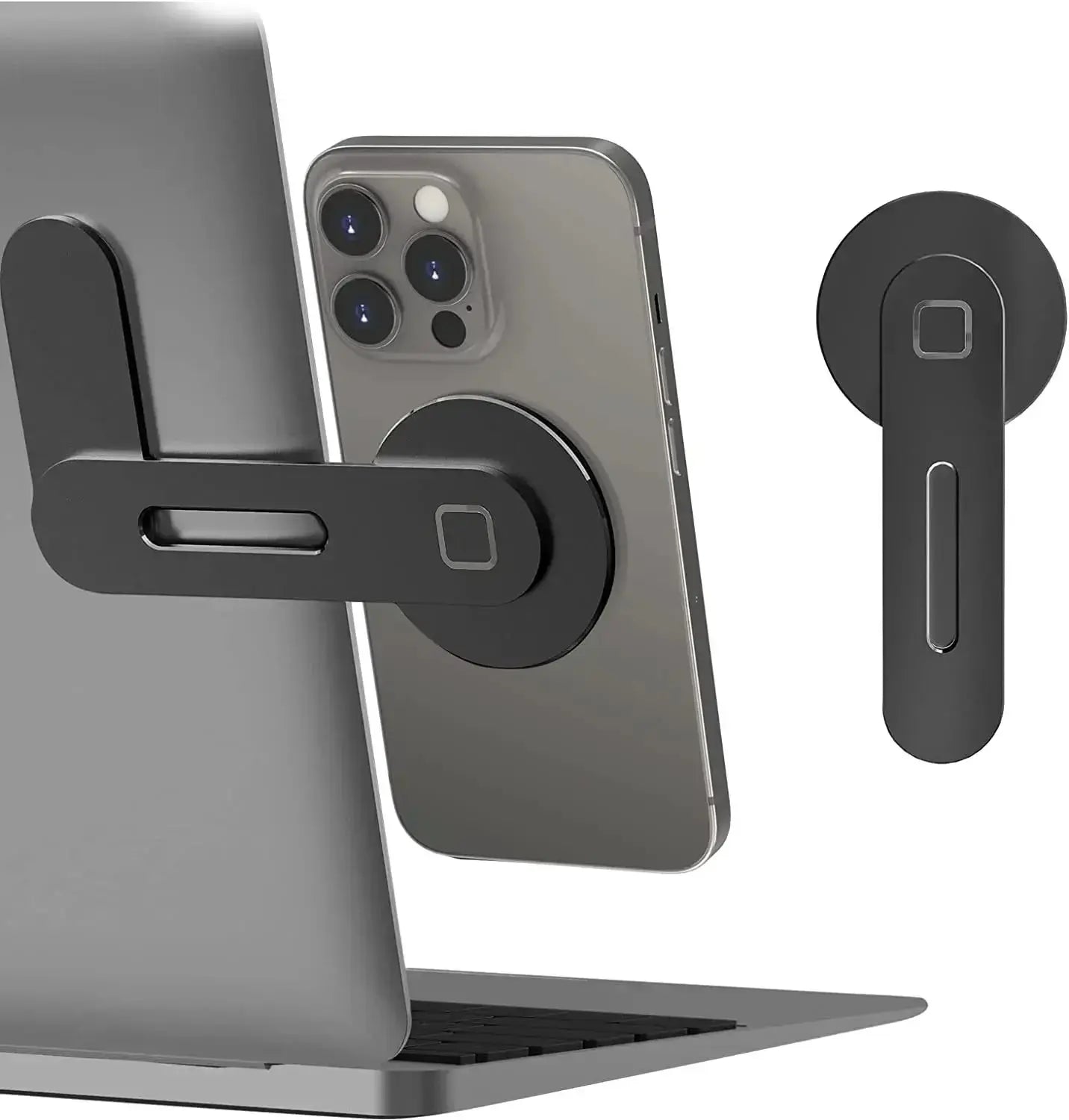 2024 Magnetic Laptop Phone Holder Computer Monitor Side Cell Phone Slim& Foldable For iPhone 14 13 12 Series Case and All Phone - Ai - TechWorld
