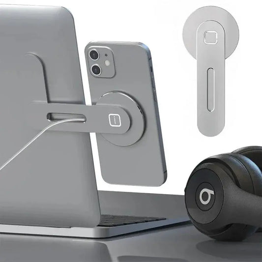 2024 Magnetic Laptop Phone Holder Computer Monitor Side Cell Phone Slim& Foldable For iPhone 14 13 12 Series Case and All Phone - Ai - TechWorld