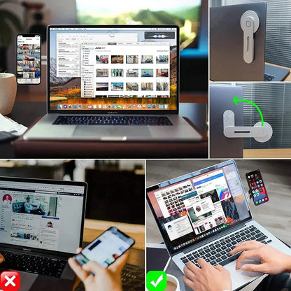 2024 Magnetic Laptop Phone Holder Computer Monitor Side Cell Phone Slim& Foldable For iPhone 14 13 12 Series Case and All Phone - Ai - TechWorld