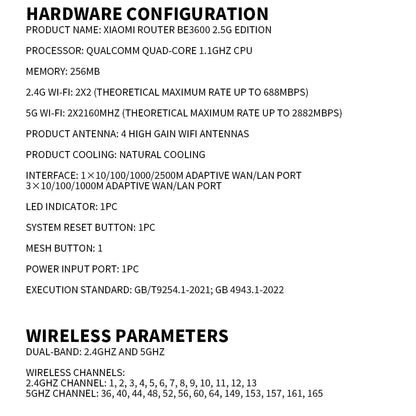 2024 Xiaomi Router BE3600 WiFi7 2.4/5GHz Duan Bands 160Mhz 3570Mbps Mesh Networking Gaming Acceleration 2.5G Ethernet Port - Ai - TechWorld