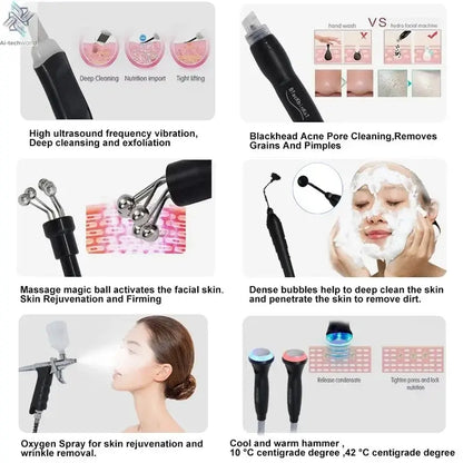 2025 10 in 1 Hydro Dermabrasion Machine Facial Deep Cleaning Eye Lifting Water Oxygen Spray Skin Care Bubble SPA Beauty Device Ai-TechWorld 