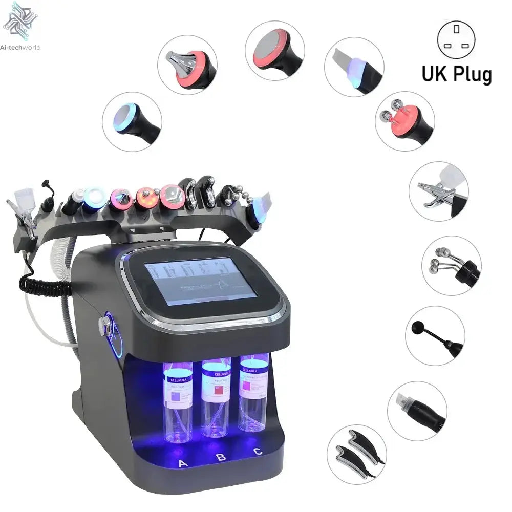2025 10 in 1 Hydro Dermabrasion Machine Facial Deep Cleaning Eye Lifting Water Oxygen Spray Skin Care Bubble SPA Beauty Device Ai-TechWorld 
