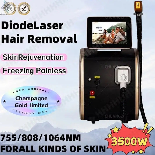 2025 Best Depilator New Ice Platinum Cooling System Skin Care 808nm Diode Laser Hair Removal Machine 3-Wavelength Ai-TechWorld 