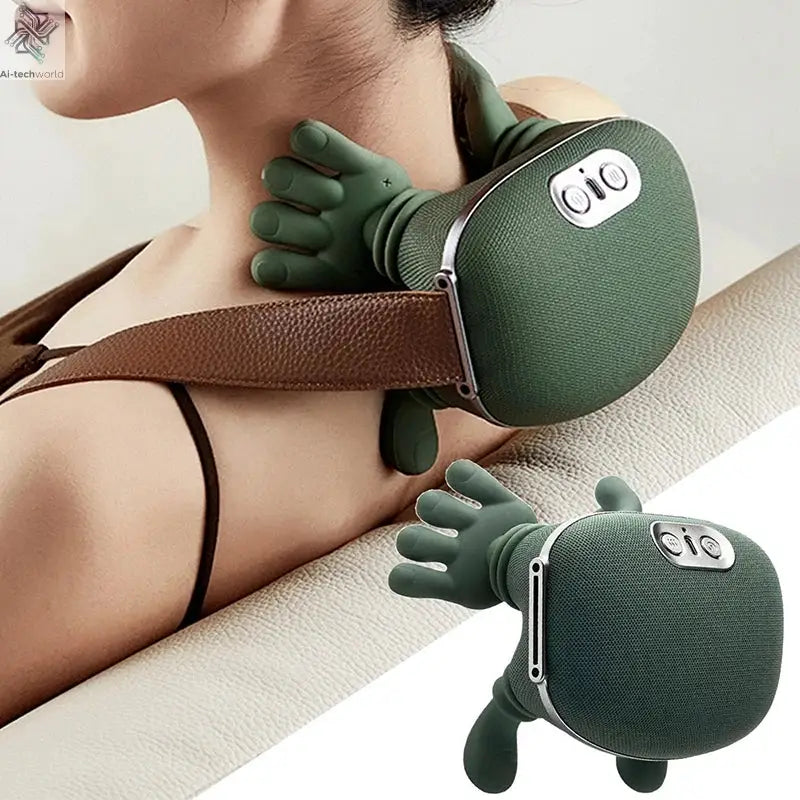 2025 Bionic Neck Shoulder Massager N7 Kneading Massager Shawl 3-Level Modes Neck Cervical Waist Leg Body Muscles Massage Pillow - Ai-TechWorld
