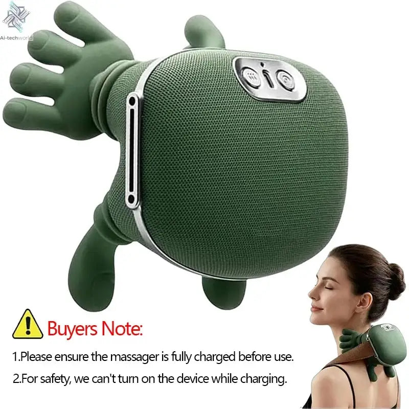 2025 Bionic Neck Shoulder Massager N7 Kneading Massager Shawl 3-Level Modes Neck Cervical Waist Leg Body Muscles Massage Pillow - Ai-TechWorld