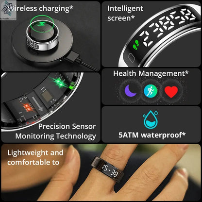2025 COLMI R12 Smart Ring with Display Screen and Touch, Wireless Charging, Health Manager, 5 ATM Waterproof For Men Women Ai-TechWorld 