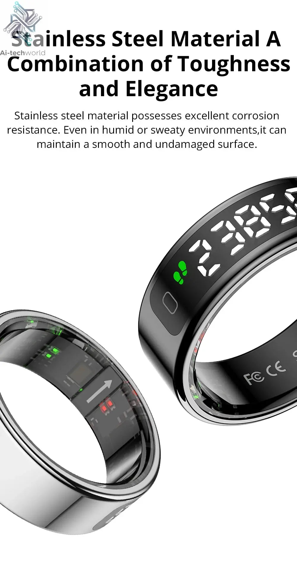 2025 COLMI R12 Smart Ring with Display Screen and Touch, Wireless Charging, Health Manager, 5 ATM Waterproof For Men Women Ai-TechWorld 