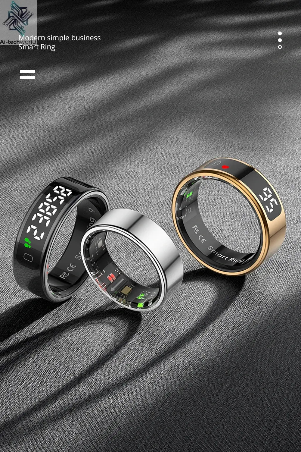 2025 COLMI R12 Smart Ring with Display Screen and Touch, Wireless Charging, Health Manager, 5 ATM Waterproof For Men Women Ai-TechWorld 