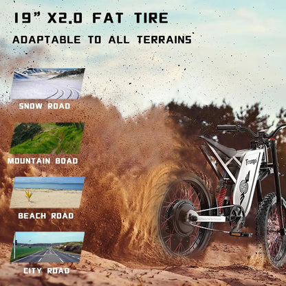 2025 Electric Dirt Bike X2 Pro Electric Motorcycle 6000W(Peak) Motor 1800wh Battery 7 Speed 50MPH Off Road Electric Bicycle Ai-TechWorld 