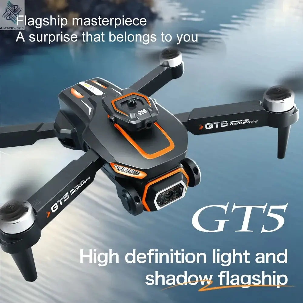 2025 GT5 Mini Drone 4K 6K HD Double Camera Brushless Motor Obstacle Avoidance Aerial Photoflow Professional Foldable Quadcopter Ai-TechWorld 