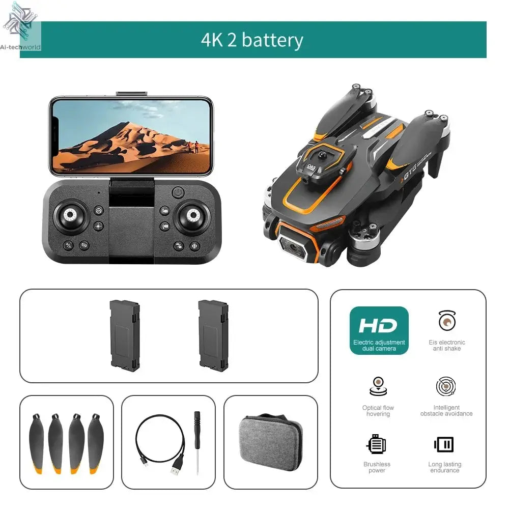 2025 GT5 Mini Drone 4K 6K HD Double Camera Brushless Motor Obstacle Avoidance Aerial Photoflow Professional Foldable Quadcopter Ai-TechWorld 
