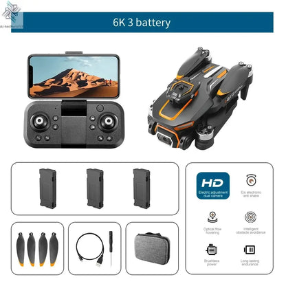 2025 GT5 Mini Drone 4K 6K HD Double Camera Brushless Motor Obstacle Avoidance Aerial Photoflow Professional Foldable Quadcopter Ai-TechWorld 