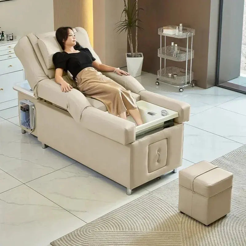 2025 Multifunctional Salon Back Lifting Foot Massage Bed Shampoo Chair Pedicure Head Spa Bed Shampoo Bed Ai-TechWorld 