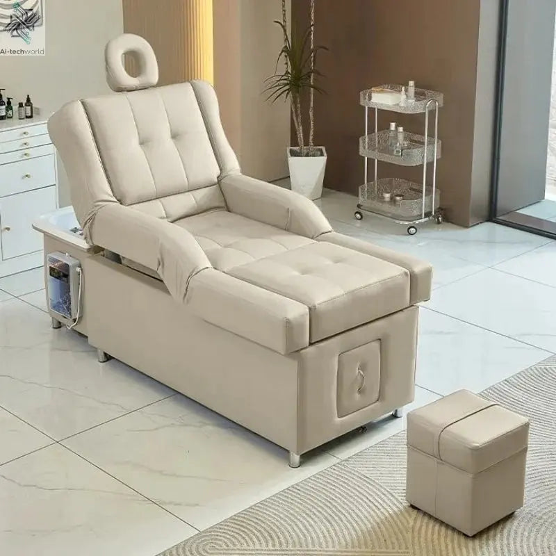 2025 Multifunctional Salon Back Lifting Foot Massage Bed Shampoo Chair Pedicure Head Spa Bed Shampoo Bed Ai-TechWorld 