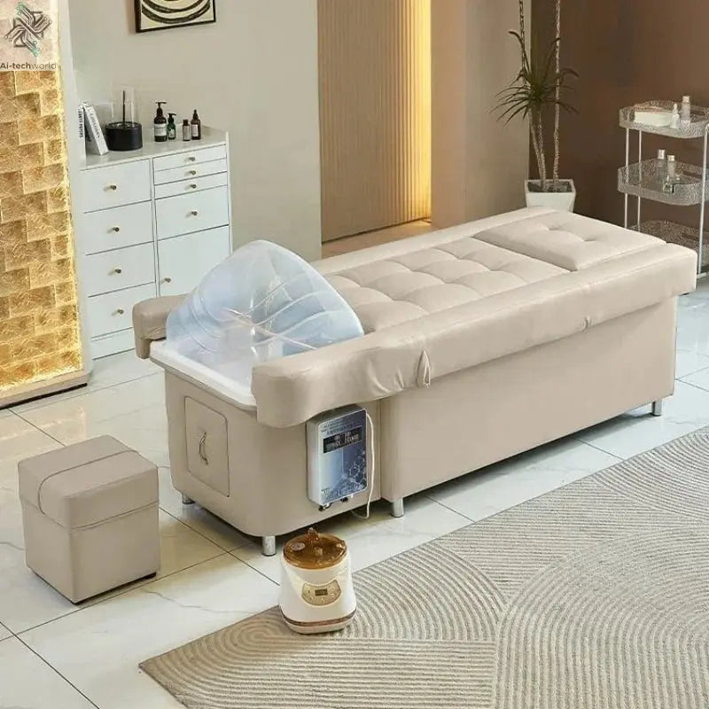2025 Multifunctional Salon Back Lifting Foot Massage Bed Shampoo Chair Pedicure Head Spa Bed Shampoo Bed Ai-TechWorld 