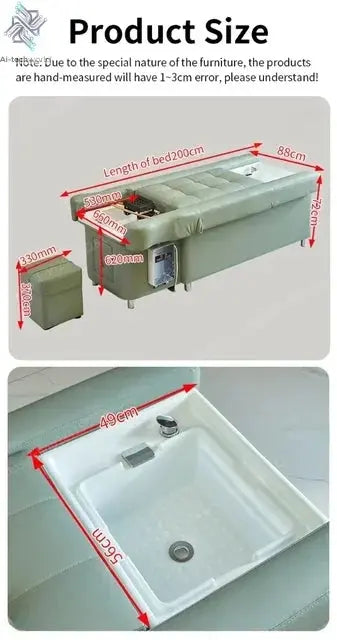 2025 Multifunctional Salon Back Lifting Foot Massage Bed Shampoo Chair Pedicure Head Spa Bed Shampoo Bed Ai-TechWorld 