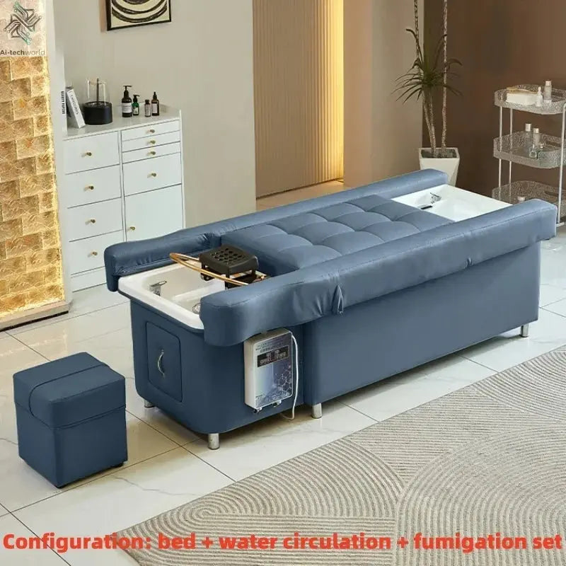 2025 Multifunctional Salon Back Lifting Foot Massage Bed Shampoo Chair Pedicure Head Spa Bed Shampoo Bed Ai-TechWorld 