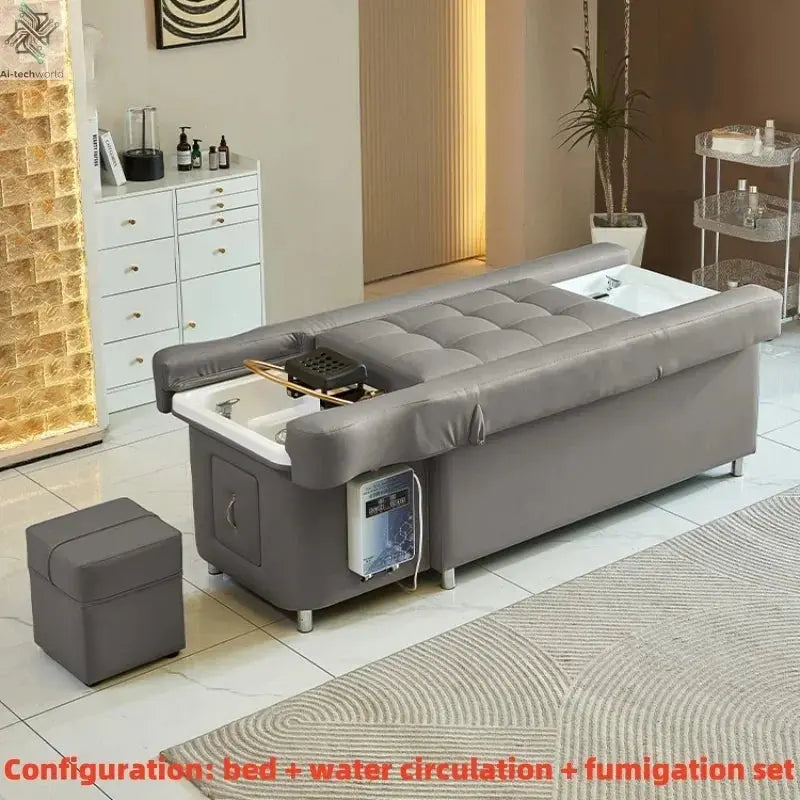 2025 Multifunctional Salon Back Lifting Foot Massage Bed Shampoo Chair Pedicure Head Spa Bed Shampoo Bed Ai-TechWorld 