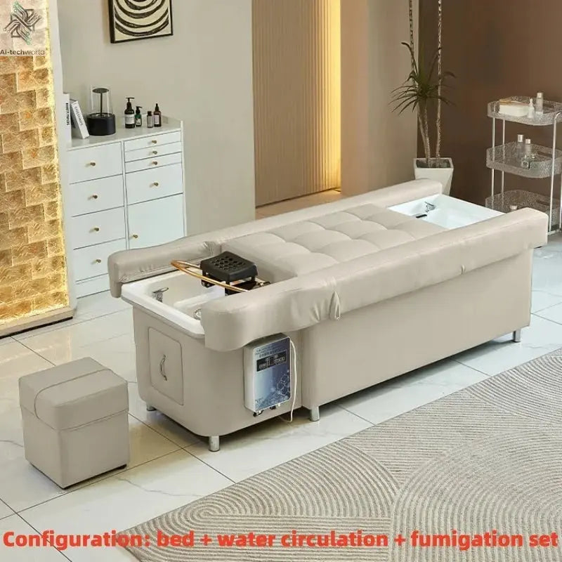 2025 Multifunctional Salon Back Lifting Foot Massage Bed Shampoo Chair Pedicure Head Spa Bed Shampoo Bed Ai-TechWorld 