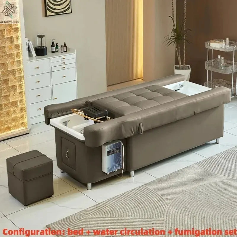 2025 Multifunctional Salon Back Lifting Foot Massage Bed Shampoo Chair Pedicure Head Spa Bed Shampoo Bed Ai-TechWorld 