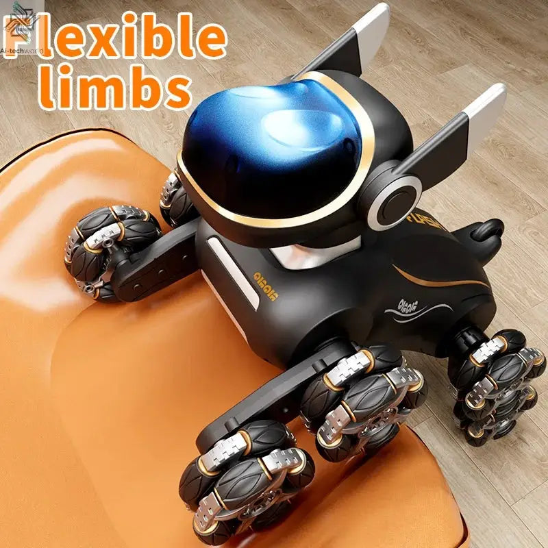2025 NEW DWI Eight Wheeled Stunt Dog 2.4G Remote Control Intelligent Swing Arm Drift Robot Dog Climbing Car Children's Gift Toy Ai-TechWorld 