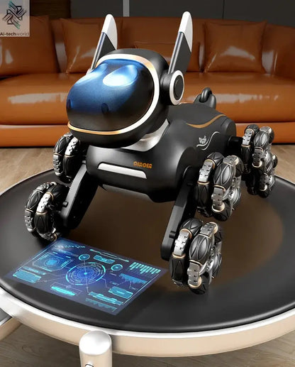 2025 NEW DWI Eight Wheeled Stunt Dog 2.4G Remote Control Intelligent Swing Arm Drift Robot Dog Climbing Car Children's Gift Toy Ai-TechWorld 
