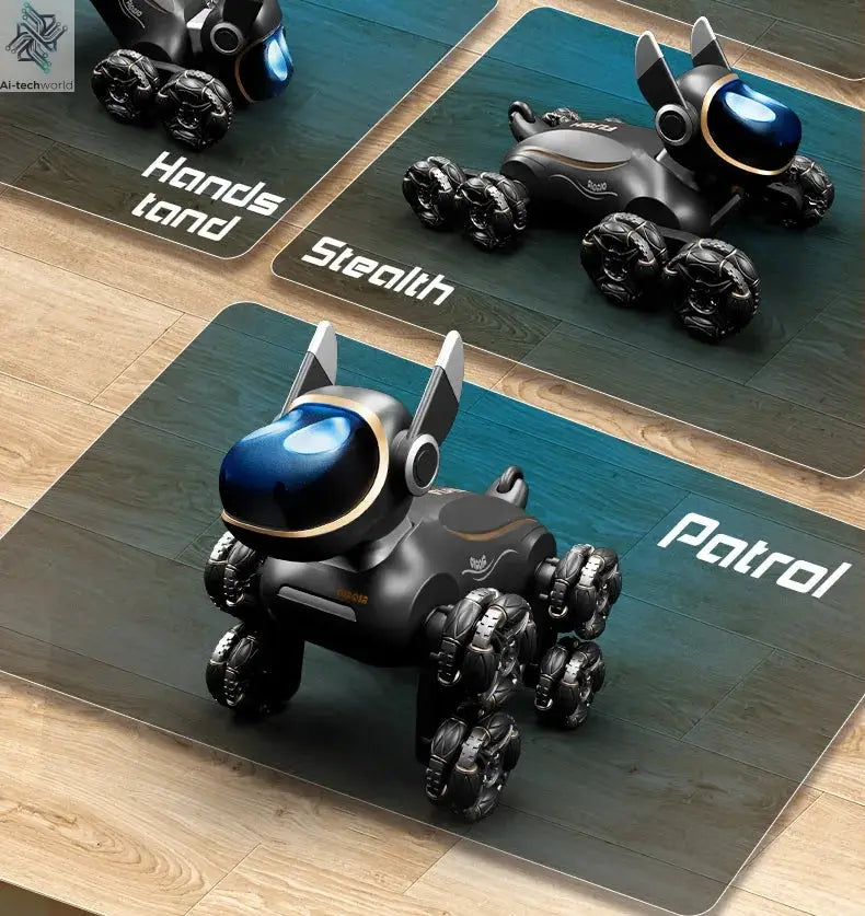 2025 NEW DWI Eight Wheeled Stunt Dog 2.4G Remote Control Intelligent Swing Arm Drift Robot Dog Climbing Car Children's Gift Toy Ai-TechWorld 