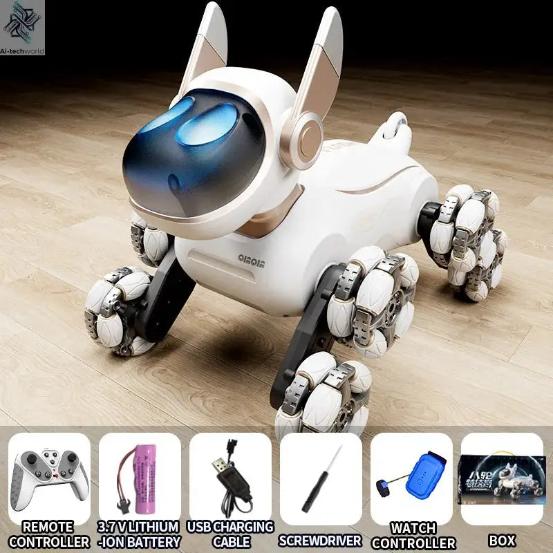 2025 NEW DWI Eight Wheeled Stunt Dog 2.4G Remote Control Intelligent Swing Arm Drift Robot Dog Climbing Car Children's Gift Toy Ai-TechWorld 